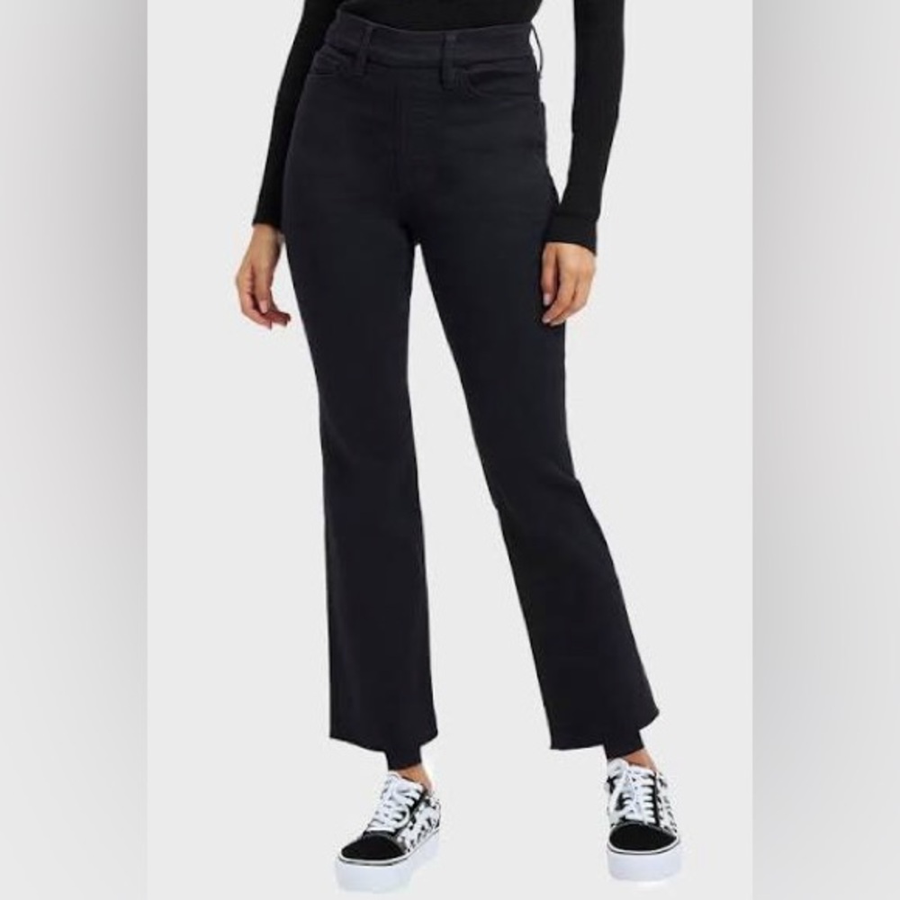 Good American Black Pull-On Straight Jeans